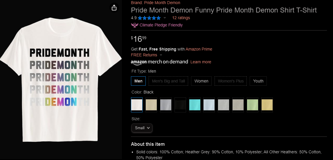 Pride Month Demon Shirt Is Not A Good Look